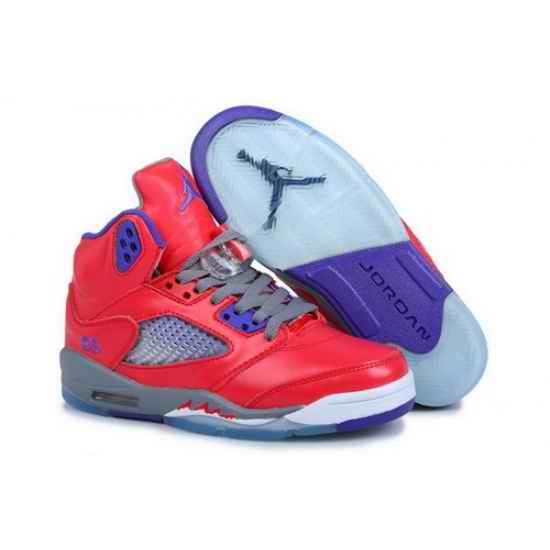 Air Jordan 5 Shoes 2013 Womens Grade AAA Red Grey Purple
